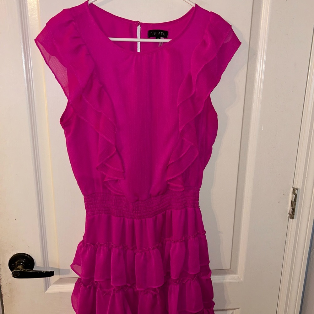 1. State Fuchsia Ruffled Dress